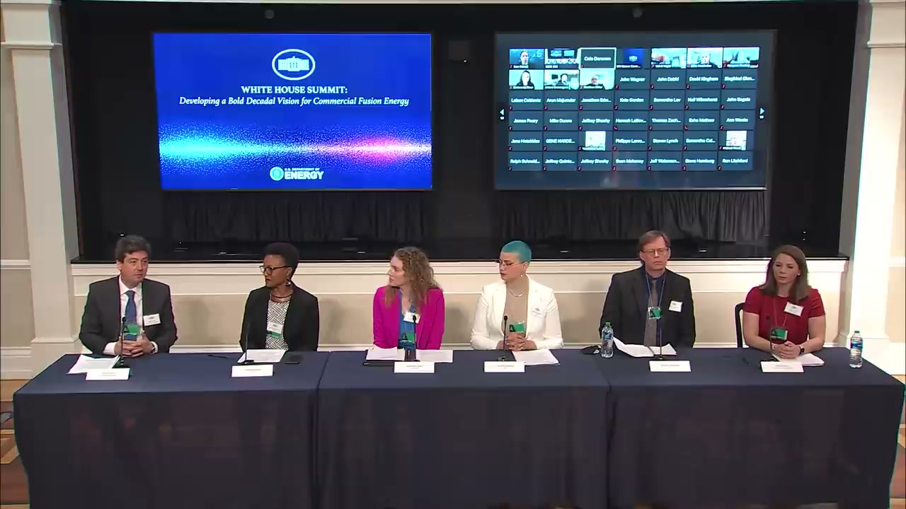 Panel discussion at the White House Summit on Commercial Fusion Energy